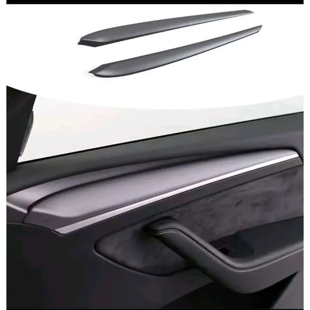 2Pcs/set Inner Front Door Trim Panel Armrest Wrap Cover ABS for Tesla Model Y 3